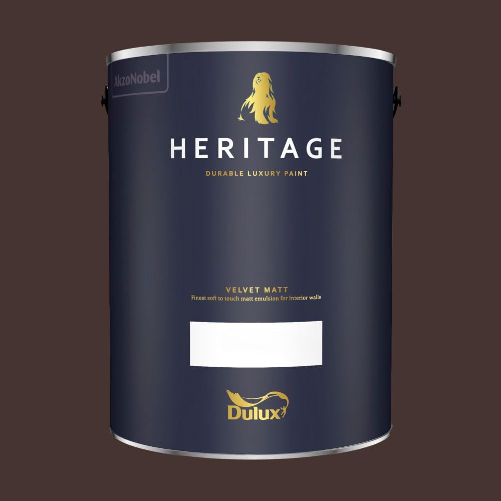 Dulux Heritage Cherry Truffle Velvet Matt Emulsion Paint 5L - Brown - Washable Interior Paint