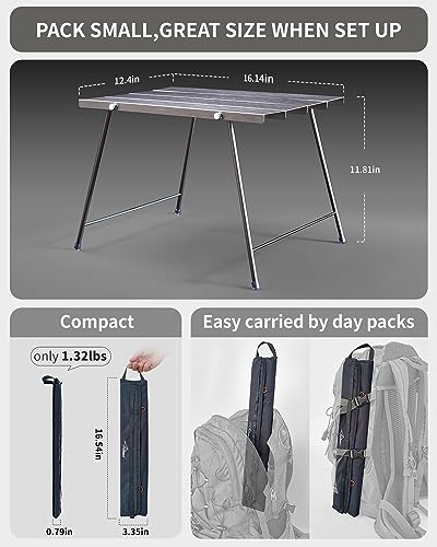 Travel Bird Portable Camping Table Mesa de Camping Plegable de Aluminio Ultraligera miniatura 3