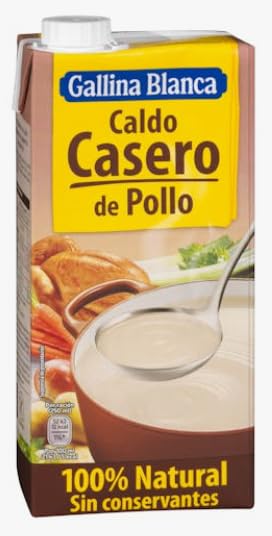 Gallina Blanca Caldo Casero de Pollo, 100% Natural Sin Conservantes, 1 Litro, 4 Unidades, pack 3