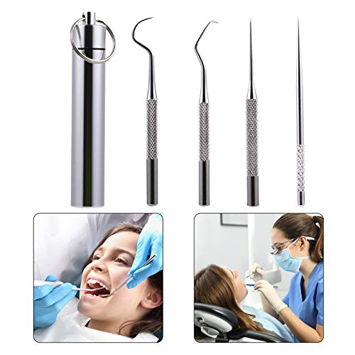 EXCEART 5 Peças de Escarificador de Dentes Portátil de Aço Inoxidável Escarificador de Dentes de Den