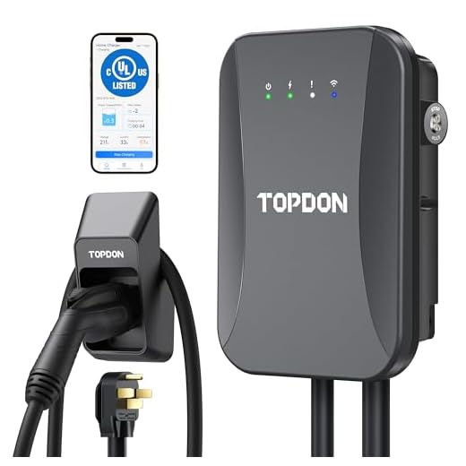 Topdon Level 2 EV Charger, 40Amp 240V Smart Home Electric Car Charger, NEMA 14-50, UL Listed, Energy Star, Electric Vehicle Charger with WiFi, EVSE EV Charging Station with PulseQ App, 16ft Cable