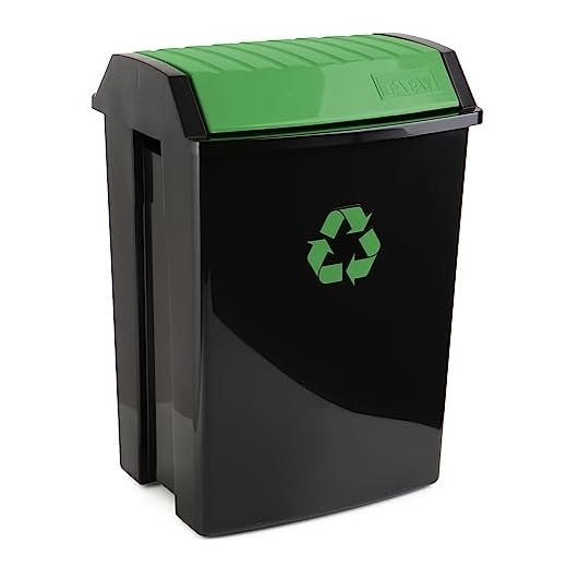 TATAY Poubelle de Recyclage, Capacité 50L, Couvercle Basculant, Polypropylène, Sans BPA, Protection Solaire, Vert. Mesure 40,5 x 33,5 x 57,5 ​​cm