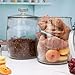 Maredash 1 Gallon glass jars, Cookie Jar & Candy Jar with Lid, Large Food Storage Container,glass jar with lid for Buffet, Coffee & Flour, Laundry Room Storage & Pantry 2pcs
