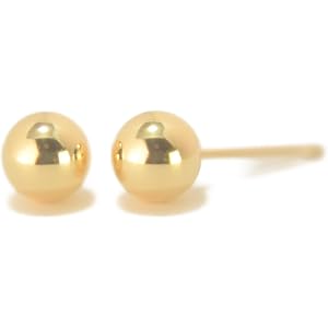 Amazon | 【18金ピアス】 丸玉ピアス 8mm イエローゴールド Amazon | 【18金ピアス】 丸玉ピアス 8mm イエローゴールド