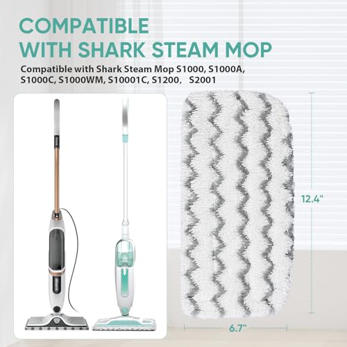 BIHARNT 6 Pack S1000 S2001 Steam Mop Replacement Pads for Shark S1000 S1000A S1000C S1000WM S10001C S1200 & S2001 SteamSpot Steam Mop