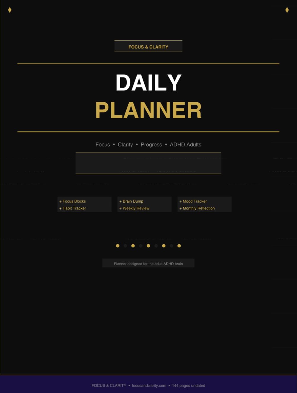 Adult ADHD Daily Planner | Focus & Clarity | 12 Month Undated | Focus Blocks, Habit Tracker, Weekly Review: Compassionate productivity journal for the ... — Organization, focus and daily wellbeing