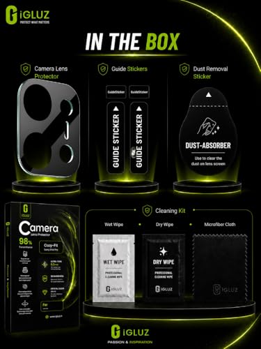 Image of iGluz Compatible with Vivo T5x Camera Lens Protector (1 Pack) | Premium 9H Tempered Glass Camera Guard | Ultra Clear HD | Scratch Resistant | Case Friendly Fit | Bubble Free Easy Installation