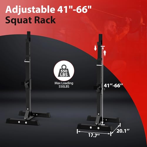 image for F2C Max Load 550Lbs Pair of Adjustable Squat Rack 41