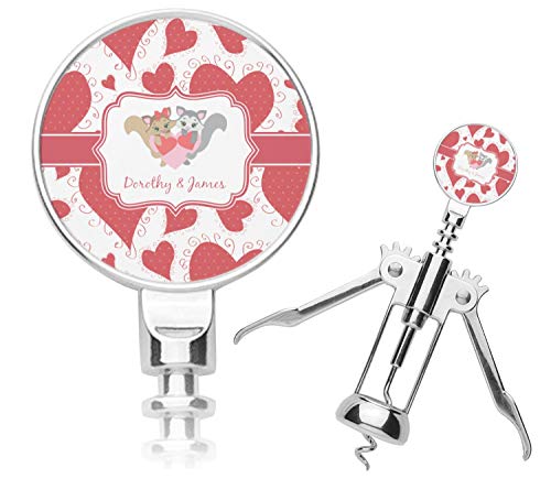 Personalized Cute Squirrel Couple Corkscrew
