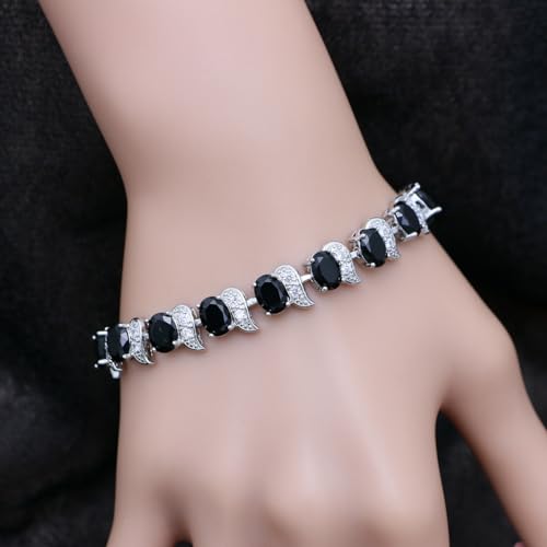 Image of LMXXVJ Fashion Tennis Bracelet Created Emerald White Gold Plated Charm Bracelet Gifts Jewelry for Women