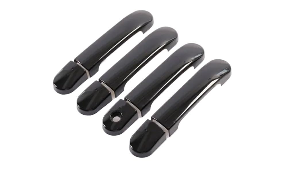 Mlhoghigd Black No Button Door Handle For March For Micra For K12 For Tiida For C11 2003-2010 Car Door Handle Covers Trim Styling Stickers Overlay Accessories