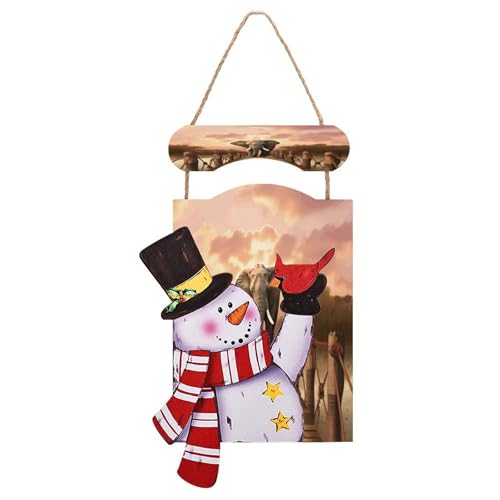 Peinture en bois bonhomme de neige de Noël LBKHDS pour décoration murale suspendue