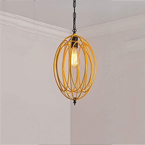 Suspension en fer forgé style rétro cage luminaire robuste au design épuré
