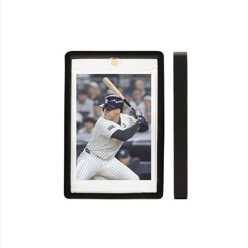 Magnetic One Touch Graded Card Case Bumper Guards Compatible with PSA Graded Cards, Includes 1 Graded Card Storage Display Sleeve Protectors (Black)