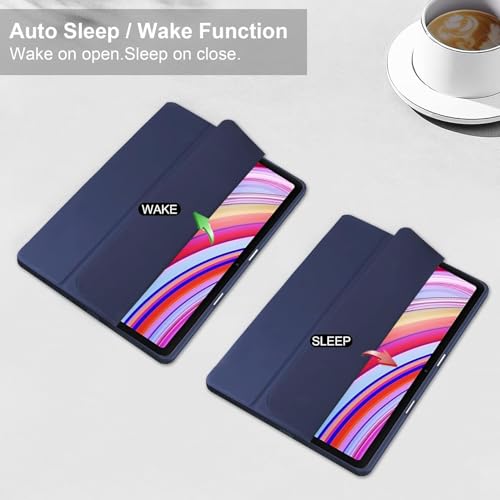 Image of ProElite Cover for Xiaomi Redmi Pad 2 Pro 12.1 inch Cover Case, Smart Flip Case Cover for Xiaomi Redmi Pad 2 Pro 12.1 inch with S Pen Holder, Dark Blue [Transparent Back]