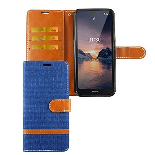 Coque Nokia 1.3 anti rayures avec fentes pour cartes bleu synthétique