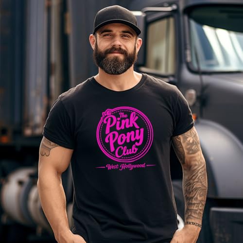 The Pink Pony Club Logo Parody Gentlemens Club Bold Humor Retro Style Funny Playful T-Shirt2