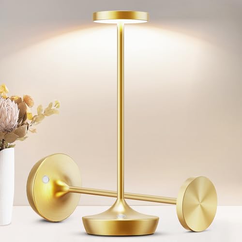 2 Pack Led Cordless Rechargeable Waterproof Table Lamp(Battery Operated Touch