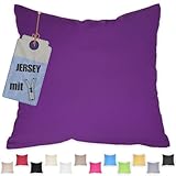 Jersey Kissenbezug 30x30cm Lila – Baumwolle Kissenhülle mit Reißverschluss, elastischer Kopfkissenbezug, pflegeleicht & atmungsaktiv