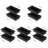 DOITOOL 10 Stück Schwarze Griffe Einbauschränke Antike Griffe Möbelknöpfe Griffe Aluminiumring Versteckt Moderne Schiebetüren Home-Office-Tür Unterputzgriff Verdeckt für Küchenknauf