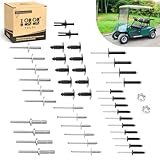10L0L Complete Body Rivet Hardware Kit for EZGO TXT Golf Cart Gas & Electric Vehicles 1994-up, with 10pcs Fastener Tree Rivets