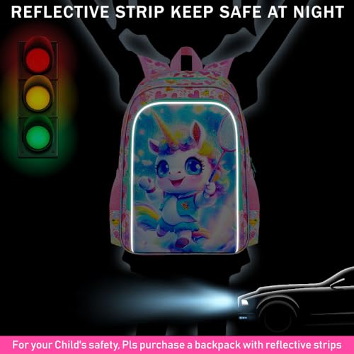 Image of 16 inch Unicorn Backpack, 3Pcs Girls School Bookbag Set with Lunch Box,Kids Backpacks for Elementary Preschool Kindergarten (Pink)