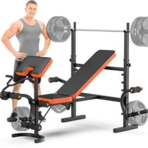 Fostoy Adjustable Weight Bench with Leg Extension, Preacher Curl & Butterfly Arm, 990lbs Heavy Duty Bench Press for Full Body Home Gym Workout