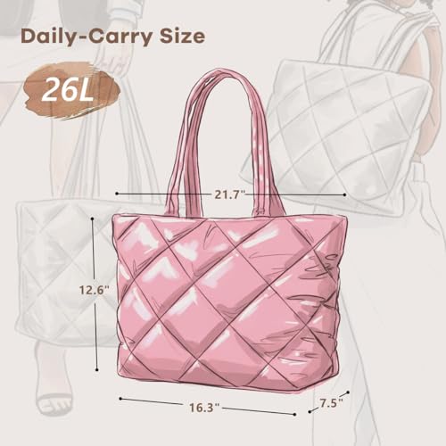 ASL Puffer Tote Bag for Women, 26L Large Lightweight Quilted Handbags by ASL - Used condition - Image 3