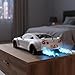 Hyper-car Alarm Clock, Engine-Light Simulation Modern Sports Car Nightstand Clock Bedroom, and Auto-Enthusiast Decor (White)
