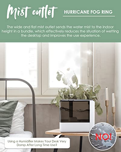 Mxmoonant Ultrasonic Humidifier For Bedroom 6L, Cool Mist Humidifier W/Led Display, Quiet Intelligent Operation, 1-12H Timer, Essential Oil Diffuser For Home Office Living Room #TOP1