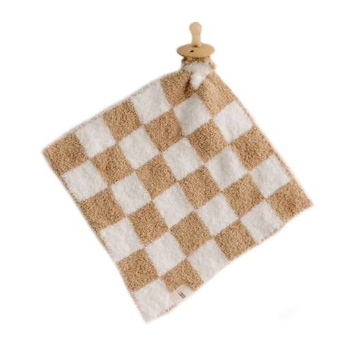 Image of Forever French Baby | Lovey | Pacifier Holder | Lovey Gifts | Boy & Girl | Ideal for Age 0 Months & Up | Microfiber Feather Yarn | Pacifier Not Included (Checkerboard)