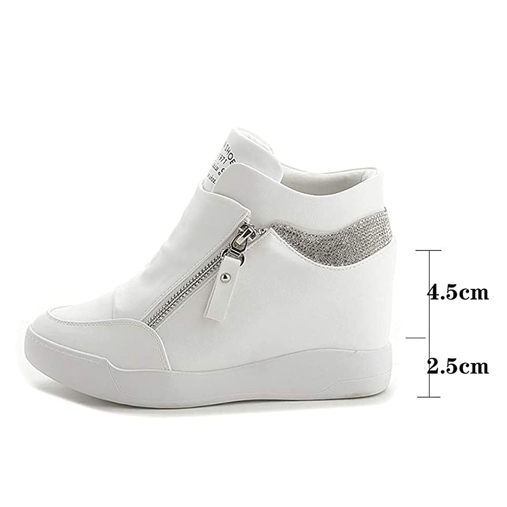 Sneakers Alte con Zeppa nascoste da Donna Scarpe da Ginnastica con Plateau Scarpe da Ginnastica con Plateau PU Scarpe Sportive con Zeppa