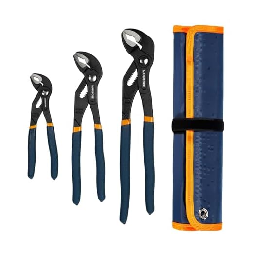 MANUFORE Water Pump Pliers, 7/10/12 Inch Tongue and Groove Pliers Set