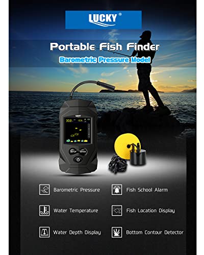 Lucky Display Portable Fish Finder Sensor Wired Handheld Depth Finder Sonar Sea Kayak Fish Finders Transducer #TOP1