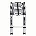 WHOJS Aluminiowa wielofunkcyjna drabina teleskopowa, drabina techniczna, z regulacją wysokości, antypoślizgowa, rama ze stopu aluminium, wytrzymała i trwała, 7 kroków, waga łożyska 150 kg, wielofunkcyjna drabina