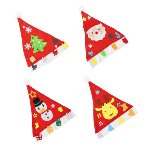 COLLBATH 5 Piezas Gorro De Papá Noel Cesta De Almacenamiento De Cosméticos Kits De Joyería Accesorios Sombrero Canasta De Juguetes Sombrero De Dibujos Animados Kit De Navidad Paño Rojo
