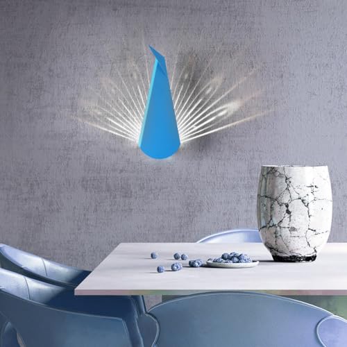 Lámpara de pared pavo real azul moderna interior con iluminación LED blanca