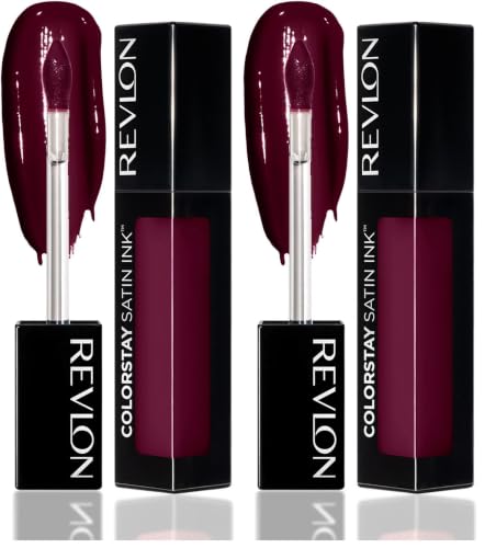 Image of REVLON Colorstay Satin INK, Comfortable, Longwear Rich 16-Hour Liquid lip Color, Formulated with Black Currant Seed Oil & Vitamin E, Reigning Red - (035) (Pack of 2)