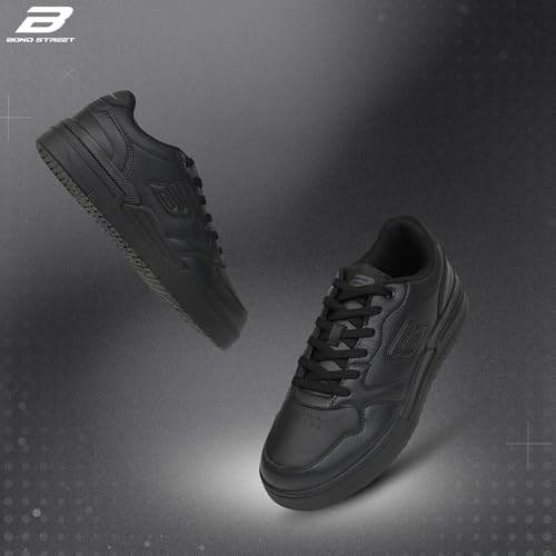 Image of Bond Street Men's White & Green Casual Sneakers | PU Upper Lace-Up Shoes for Men | Lightweight Footwear with Durable PVC Sole | Stylish & Comfortable Men's Fashion Sneakers