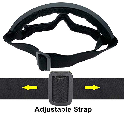 Image of LJDJ Motorcycle Goggles,2 Pack Dirt Bike ATV Motocross Riding Hiking Protective with 2 Pack Neck Breathable Bandana Mask (Black + Black /Clear Lens)
