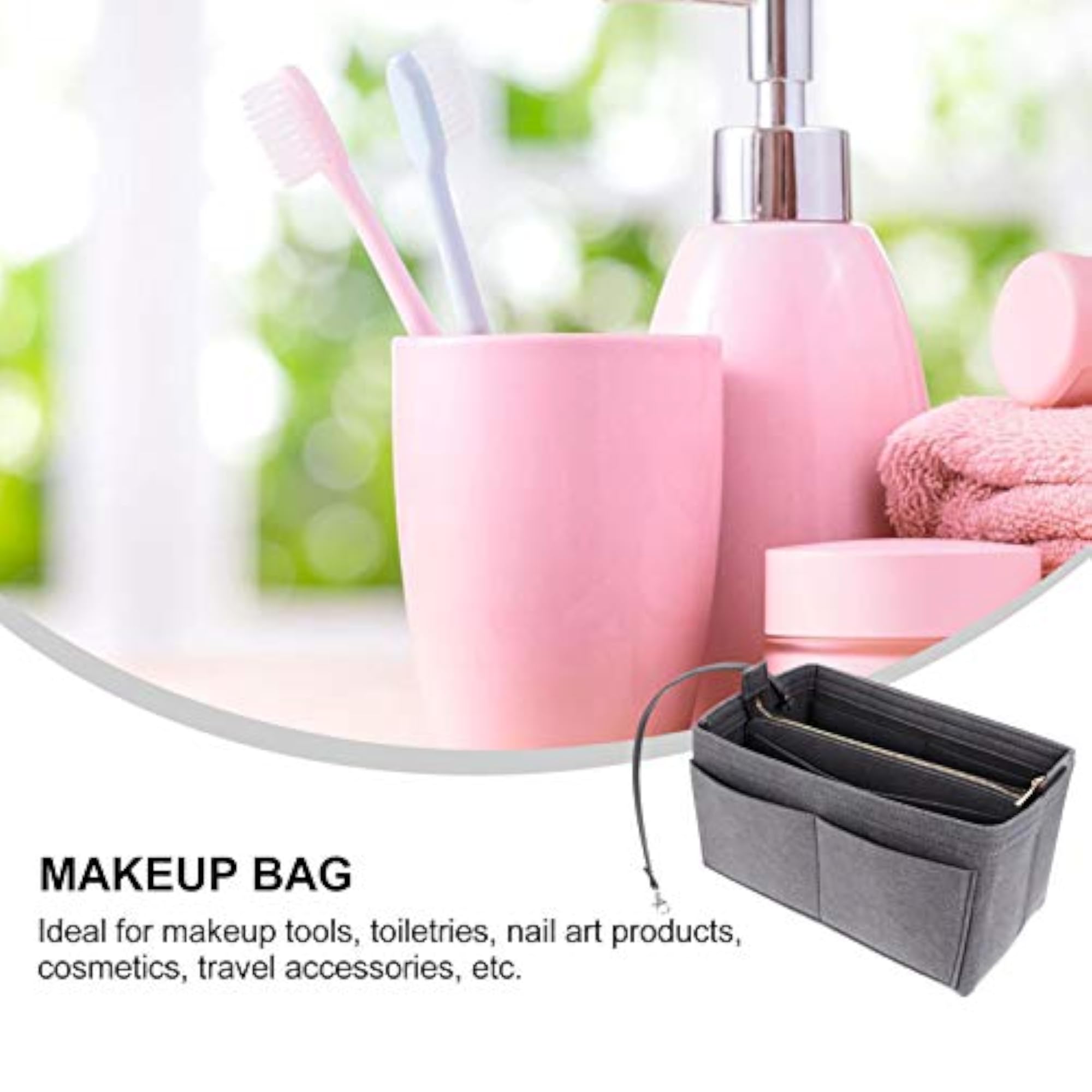 Foldable Cosmetic Toiletry Bag Lady Makeup Storage Bag