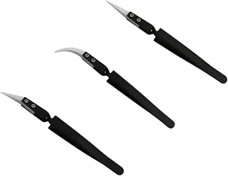 DOITOOL Precision Tweezers Electronics 3pcs Reverse Handle Tweezers Pinzas para Uñas Precision Tweezers Jewelry Tweezers Anti- Static