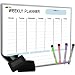 Magnetic Calendar for Refrigerator - Latest Nano Premium Stain Resistant Technology Stops Stains- 17x12" Fridge Calendar Whiteboard- 4 Fine Tip Markers and Large Eraser - Planner White Board Organizer