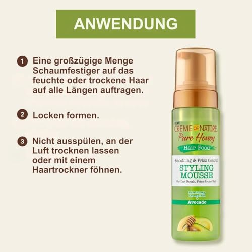 Schaumfestiger Locken Creme Of Nature Pure Honey Hair Food Avocado