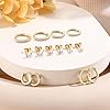 7 Pairs 316L Surgical Steel Stud Earrings & Hoop Earrings Set Gold/Silver | 18K Gold Plated Hypoallergenic Cubic Zirconia Stud Earrings & Cartilage Earring Hoops for Women Multiple Piercings #5