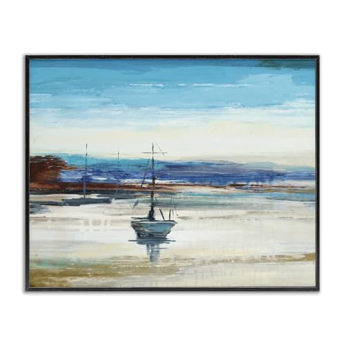 Abstract Boat Sea Reflection Coastal, 16 x 20 Inch Framed Giclée Print