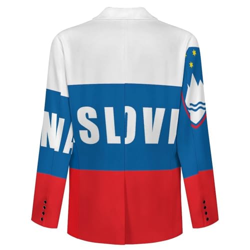 Slovenia Flag Classic Suits Blazer for Men Business Tuxedo Jacket Sport Coat Two Buttons4