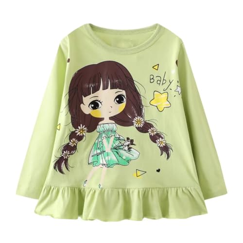 Image of Toddler Girl Long Sleeve T-Shirts Kids Cotton Fall Top 2-7 Years | 3 Pieces Soft Cotton Casual T-Shirt