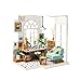 FSLLOVE Kit in Miniatura Fai-da-Te Casa delle Bambole con Corredi di Costruzione di Dollhouse Giocattolo 14 Tipi Fai da Te casa con mobili Figli Adulti in Miniatura in Legno Doll House Modello