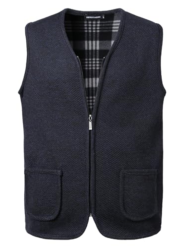 Chaleco de punto para hombre con bolsillos que combate el frío invernal